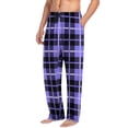 thumbnail image 1 of FAVIPT Mens Tartan Plaid Pajama Pants Flannel Straight Leg Casual Loungewear Sleep Bottoms with Pockets Elastic Waist Drawstring Pants for Men Purple,S, 1 of 6