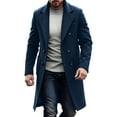 thumbnail image 1 of FAVIPT Mens Trench Coat Winter Notched Collar Double-Breasted Top Coat Mid-Length Classic Business Overcoat Casual Fashion Jackets for Men Dark Blue,XL, 1 of 7