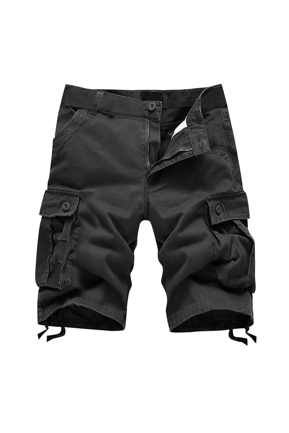 Multi-Pockets Shorts Men Cargo,Mens Comfort Flex Waistband Shorts Hiking Traveling Work Drawstring Shorts Pockets