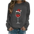 thumbnail image 1 of FAVIPT Oversized Christmas Sweatshirt for Women Sequin Rhinestone Red Wine Glass Shirts Raglan Long Sleeve Round Neck Tops Casual Fashion Holiday Loose Pullover Dark Gray,L, 1 of 4