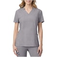 thumbnail image 1 of FAVIPT Short Sleeve V Neck Scrub Tops Women Stretchy Nursing Clinic Workwear Uniform with Pockets Gray,XL, 1 of 7