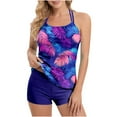 thumbnail image 1 of FAVIPT Short Tankini Swimsuits for Women Floral Print Tummy Control Swim Set Adjustable Strap Two Piece Swimming Swimwear 2025 Multicolor,XXL, 1 of 7