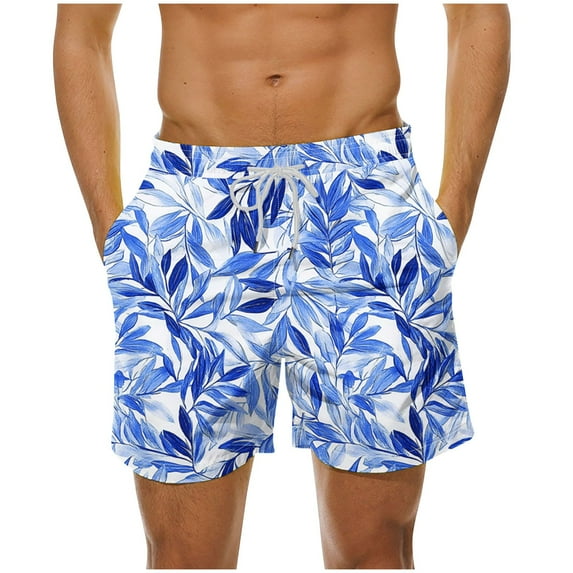 FAVIPT Shorts for Men Casual Summer Big and Tall Shorts Hawaiian Style Stretch Waist Shorts Drawstring Quick Dry Tropical Shorts with Pockets Multicolor,XXXXXL