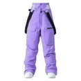 thumbnail image 1 of FAVIPT Snow Ski Overalls for Unisex Waterproof Cargo Bib Pants Windproof Insulated Zipper Snowpants with Pockets Winter Outdoor Snowboard Overalls Purple,M, 1 of 8