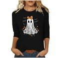 thumbnail image 1 of FAVIPT Spooky Tunic for Women Halloween Day Funny Pumpkin Print Shirts 3/4 Sleeve Crew Neck Soft Tops Casual Trendy Fall 2025 Tees Black,XL, 1 of 4