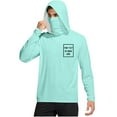 thumbnail image 1 of FAVIPT Sun Protection Shirts for Men with Hoodie Printing Long Sleeve Shirts Lightweight Rash Guard Shirts Outdoor Hiking UPF 50+ Outwear with Mask Mint Green,XL, 1 of 6