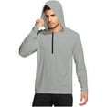 thumbnail image 1 of FAVIPT Sun Protection Swim Shirts for Men Long Sleeve Plain Oversized Tops Lightweight Rash Guard Hooded Shirts Hiking Fishing Outwear 2025 Gray,XXXL, 1 of 5