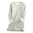 thumbnail image 1 of FAVIPT Sweatshirts for Women Plus Size Sherpa Fleece Lined Oversized Sweaters Long Sleeve Pullover Crewneck Warm Tunic Tops Gray S, 1 of 4