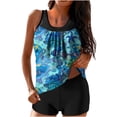 thumbnail image 1 of FAVIPT Swimsuits for Women 2 Piece with Boyshorts Tankini Swim Suits Casual Trendy Summer 2025 Bathing Suits Hawaii Floral Printed Beach Swimsuit Blue,XL, 1 of 5