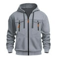 thumbnail image 1 of FAVIPT Tactical Sweatshirt for Men Zip Up Casual Fashion Winter Warm Coats Multi-Pockets Slim Jackets Athletic Hiking Training Hoodies Gray,XXL, 1 of 3