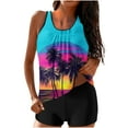 thumbnail image 1 of FAVIPT Tankini Swimsuits for Women Hawaiian Print Tankini Bathing Suits Two Piece Graphic Swim Tank Top with Shorts Modest Swimsuits 2025 Light Blue,S, 1 of 6