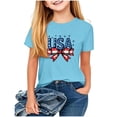 thumbnail image 1 of FAVIPT Teen Girls Patriotic Shirt Kids 250th Anniversary Tshirts Stars and Stripes Shirts Red White Blue Independence Day Tops Blue,9-10 Years, 1 of 7
