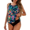 thumbnail image 1 of FAVIPT Tummy Control Tankini Swimsuits for Women Ruched Two Piece Bathing Suit with Bottom 2026 Green,M, 1 of 6