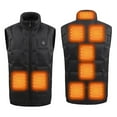thumbnail image 1 of FAVIPT Unisex Heated Vest Zip Up Stand Collar Vest Rechargeable 9 Heating Zones Heated Tops USB Charging Electric Softshell Blouses 2025 Black,M, 1 of 8