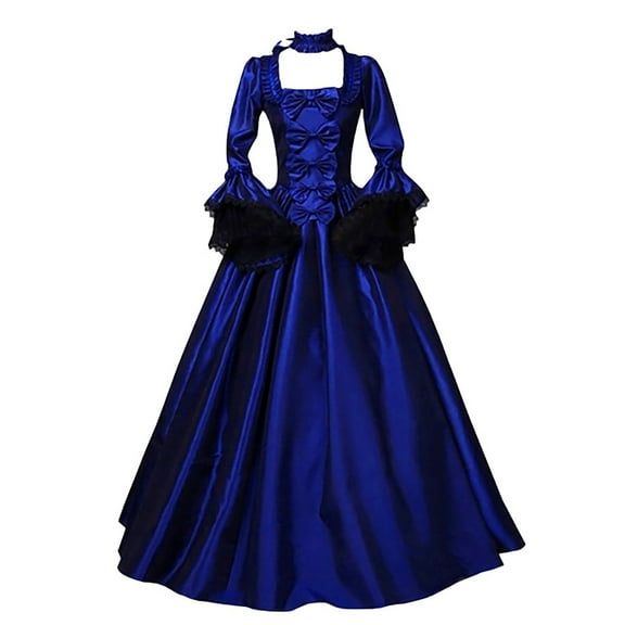 FAVIPT Victorian Dress for Women on Clearance,1800S Medieval Renaissance Corset Dress Square Neck Vintage Maxi Dress Cocktail Party Ball Gown Plus Size Halloween Cosplay Costume S - 5XL