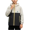 thumbnail image 1 of FAVIPT Waterproof Rain Coats for Kids Boys Zip Up Hooded Jackets Lightweight Color Block Outdoor Coat with Zipper Pockets Black,3-4 Years, 1 of 9