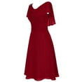 thumbnail image 1 of FAVIPT Wedding Guest Dresses for Women Short Sleeve Elegant Maxi Dresses High Waist Cocktail Party Prom Dress formal Summer 2025 Dresses Red,M, 1 of 3