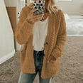 thumbnail image 1 of FAVIPT Winter Coat for Women 2024 Soft Fleece Jacket Fuzzy Sherpa Cardigan Open Front Buttons Plush Jackets Coats Outwear Coffee S, 1 of 6
