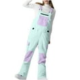 thumbnail image 1 of FAVIPT Winter Warm Trendy Ski Pants Women's Patchwork Overalls Windproof Waterproof Breathable Skiing Snowpants Green,L, 1 of 4