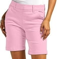 thumbnail image 1 of FAVIPT Women Chino Shorts 2025 Business Casual Bermuda Shorts Summer High Waisted Dress Shorts Straight Leg Hiking Vacation Work Shorts Pink,XL, 1 of 9