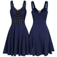 thumbnail image 1 of FAVIPT Women's Dresses Plus Size Gothic Clothing Steampunk Fashion Bandage Dress Irregular Hem Sleeveless A Line Dress, 1 of 6