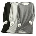 thumbnail image 1 of FAVIPT Women's Fleece Lined Sweatshirt Winter Warm Sherpa Crewneck Sweatshirts Pullover Basic Solid Long Sleeve Loungewear Tunic Tops Plus Size Pack of 3 Dark Gray,L, 1 of 5