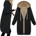 thumbnail image 1 of FAVIPT Women's Plus Size Hoodies Zip Up,Zip Up Hoodies Women's Casual Long Tunic Sweatshirt Fall Winter Windproof Drawstring Hooded Jacket Outerwear with Pockets, 1 of 4