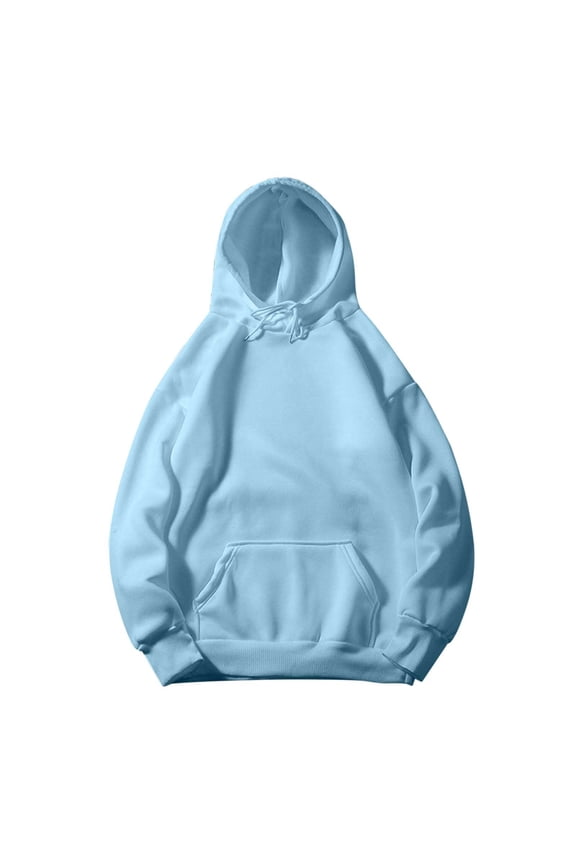 Women's Sweatshirt Hoodies Drawstring Long Sleeve Sherpa Hooded Plain Soft Pullover Sweatshirts Casual Trendy Fall 2025 Pockets Hooded Sky Blue,L