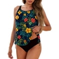 thumbnail image 1 of FAVIPT Women's Two Piece Tankini Swimsuits Ruched Tummy Control Bathing Suits with Bottom 2026 Green,XL, 1 of 6