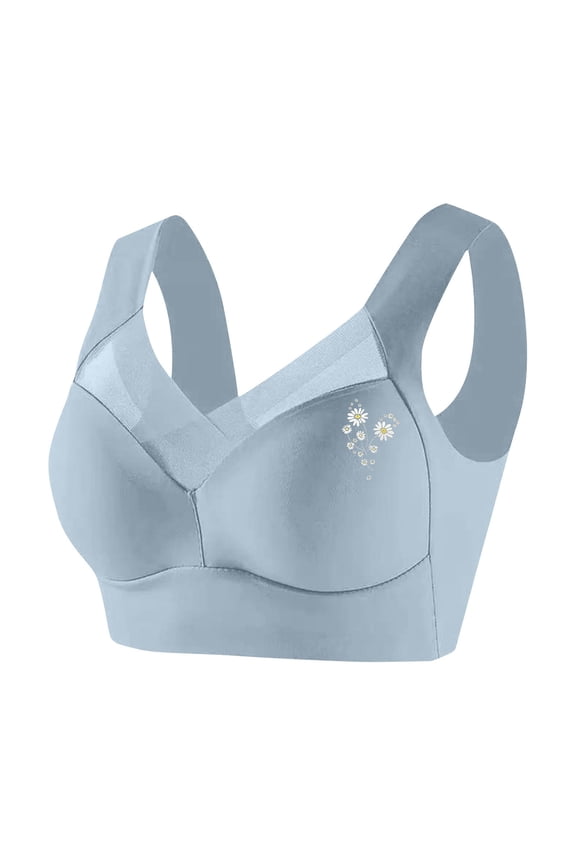 Womens Bras Large Wirefree Push Up Thin Tank Bralette Mesh Lace Breathable Everyday Underwear Hide Back Fat Bra Light Blue,XXXXXXL