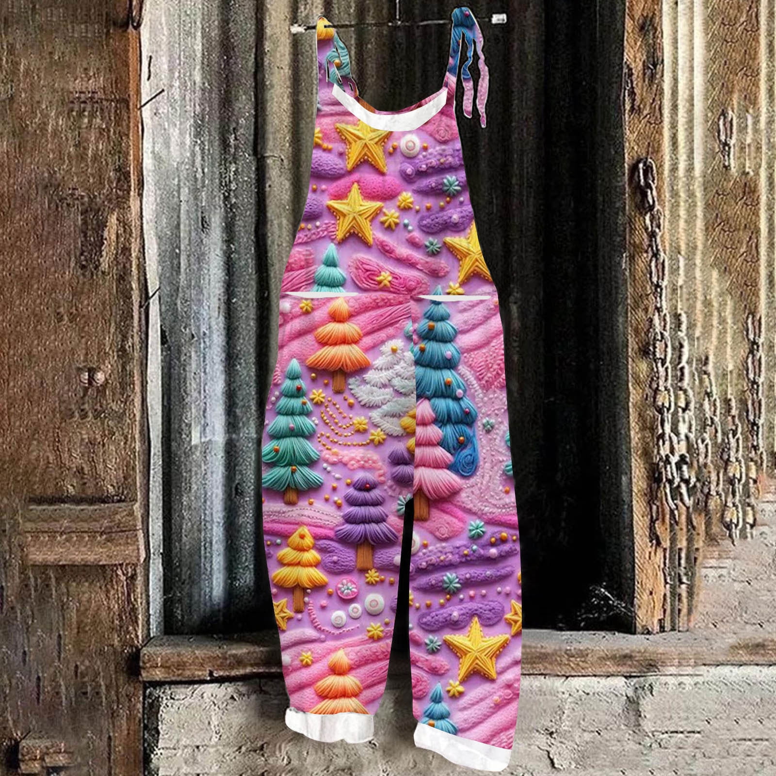 FAVIPT Womens Christmas Overalls,Ugly Christmas Jumpsuit for Women Plus