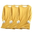 thumbnail image 1 of FAVIPT Womens Fleece Lined Sweatshirts Pack of 3 Warm Sherpa Lined Fleece Crewneck Sport Sweatshirt Pullover Solid Loungewear Tops 2024 Yellow,XL, 1 of 3