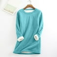 thumbnail image 1 of FAVIPT Plus Size Fleece Lined Sweatshirts for Women Winter Soft Sherpa Pullover Crewneck Solid Color Sweatshirt Thermal Warm Loungewear Tunic Tops 2024 Sky Blue,M, 1 of 4
