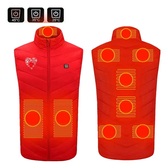 FAVIPT Womens Heated Puffer Vest,Heated Vest Unisex Lightweight USB Electric Smart Heated Jacket with 3 Heating Levels & 9 Heating Zones Winter Heated Clothing Hiking Travel Outdoor 2024