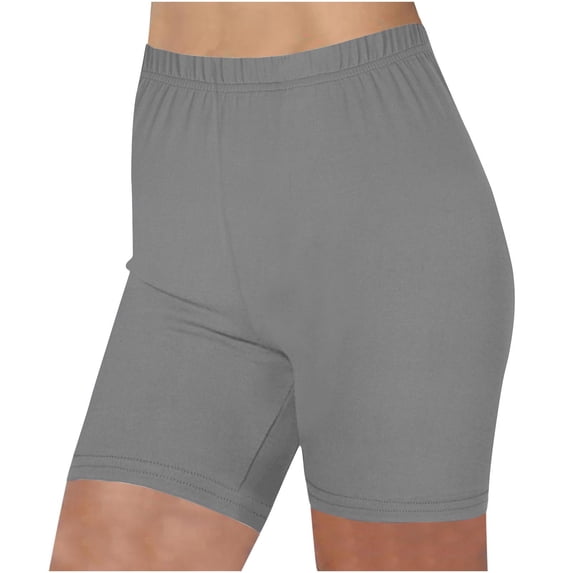 FAVIPT Womens High Waist Leggings Shorts Yoga Fitness Stretch Shorts Tummy Control Workout Biker Shorts Gray,XL