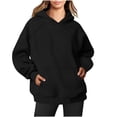thumbnail image 1 of FAVIPT Womens Hoodie Plain Hoodies for Women Pullover Long Sleeve Oversized Pullover Y2K Hoodie Fall Winter Sweatshirt with Pocket 2024 Black,XL, 1 of 4