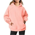 thumbnail image 1 of FAVIPT Womens Hoodie Plain Hoodies for Women Pullover Long Sleeve Oversized Pullover Y2K Hoodie Fall Winter Sweatshirt with Pocket 2024 Pink,XL, 1 of 4