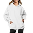 thumbnail image 1 of FAVIPT Womens Hoodie Plain Hoodies for Women Pullover Long Sleeve Oversized Pullover Y2K Hoodie Fall Winter Sweatshirt with Pocket 2024 White,XL, 1 of 4