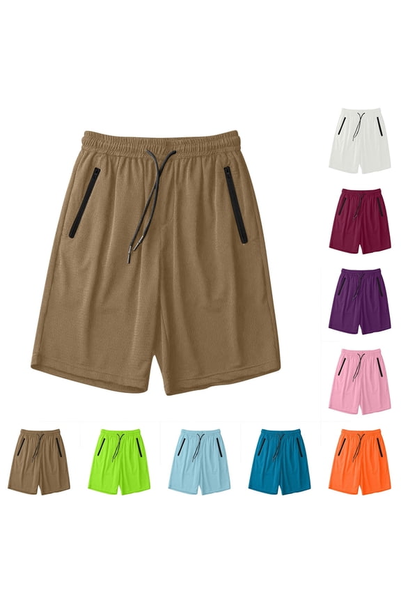 Womens Lightweight Running Shorts Ice Silk Mesh Quick-Dry Pockets Shorts Fitness Athletic Sport Shorts Purple,XXL