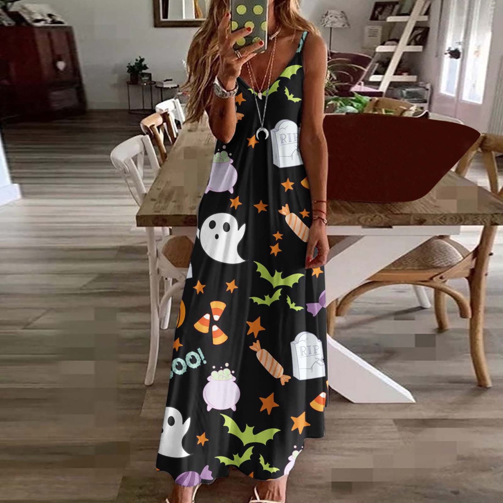 FAVIPT Womens Maxi Dress Festival Women 2024 Boho Summer Dresses Spaghetti Strap Casual Sun