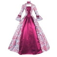 thumbnail image 1 of FAVIPT Womens Medieval Renaissance Dress Victorian Gothic Vintage Dresses Ball Gown Corset Vintage Maxi Dress Cocktail Party Halloween Cosplay Costume Hot Pink,M, 1 of 3