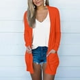 thumbnail image 1 of FAVIPT Womens Orange Cardigan Loose Fit Women's Cardigans Lightweight Open Front Fall Knit Sweater Cardigan for Women Solid Color Long Sleeve Soft Comfy Thin Outwear with Pockets 2024, 1 of 5