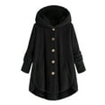 thumbnail image 1 of FAVIPT Womens Oversized Button Down Sherpa Jacket Plus Size Fleece Hoodie Warm Winter Teddy Coat Outerwear, 1 of 5