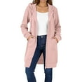 thumbnail image 1 of FAVIPT Womens Oversized Zip Up Hoodie Long Sleeve Drawstring Jackets Fleece Cozy Long Coats Casual 2025 Fall Winter Outfits with Pockets Pink,XL, 1 of 8
