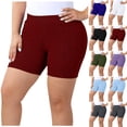thumbnail image 1 of FAVIPT Womens Plus Size Athletic Shorts Tummy Control Stretchy Ribbed Shorts High Waist Workout Yoga Shorts Wine,XXXXXL, 1 of 9