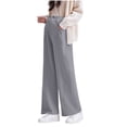 thumbnail image 1 of FAVIPT Womens Postpartum Pants Over The Belly Elastic Waist Pants Solid Straight Wide Leg Pant with Drawstring Gray,XL, 1 of 5