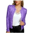 thumbnail image 1 of FAVIPT Womens Sequin Jacket Casual Long Sleeve Front Zip Party Bomber Blazer with Pockets, 1 of 8
