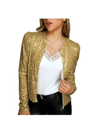 2022 Spring Gold Silver Bomber Jacket Women Basic Coats Striped Stand neck  Casual Jackets Outerwear Jaqueta Feminina
