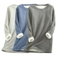 thumbnail image 1 of FAVIPT Womens Sherpa Lined Sweatshirt Winter Warm Fleece Crewneck Sweatshirts Pullover Basic Solid Long Sleeve Loungewear Tunic Tops Plus Size Pack of 3 Blue,XXL, 1 of 5