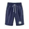 thumbnail image 1 of FAVIPT Womens Spring Shorts 2024,Bermuda Shorts for Women Knee Length Long Cotton Sweat Knit Shorts Pull On Walking Lounge Shorts with Pocket,Navy,M, 1 of 5